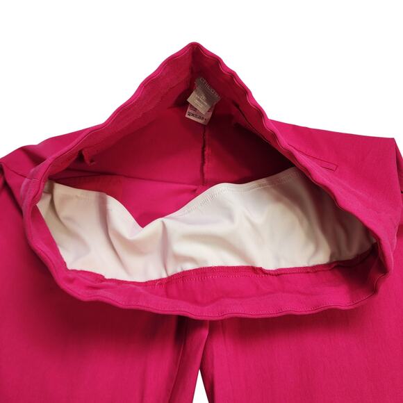 Chicos Womens So Slimming Brigitte Button Hem Ankle Pants Size 12R Hot Pink - Picture 9 of 14